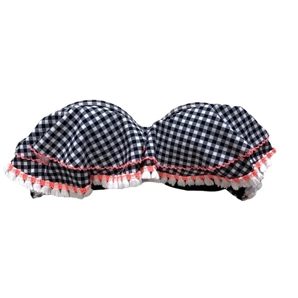 Arizona Gingham Flounce Tassel Push Up Bikini Size Small - Picture 3 of 15